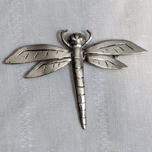Artisan-Made Dragonfly Pin, Sterling Silver, 9.5g, Estate